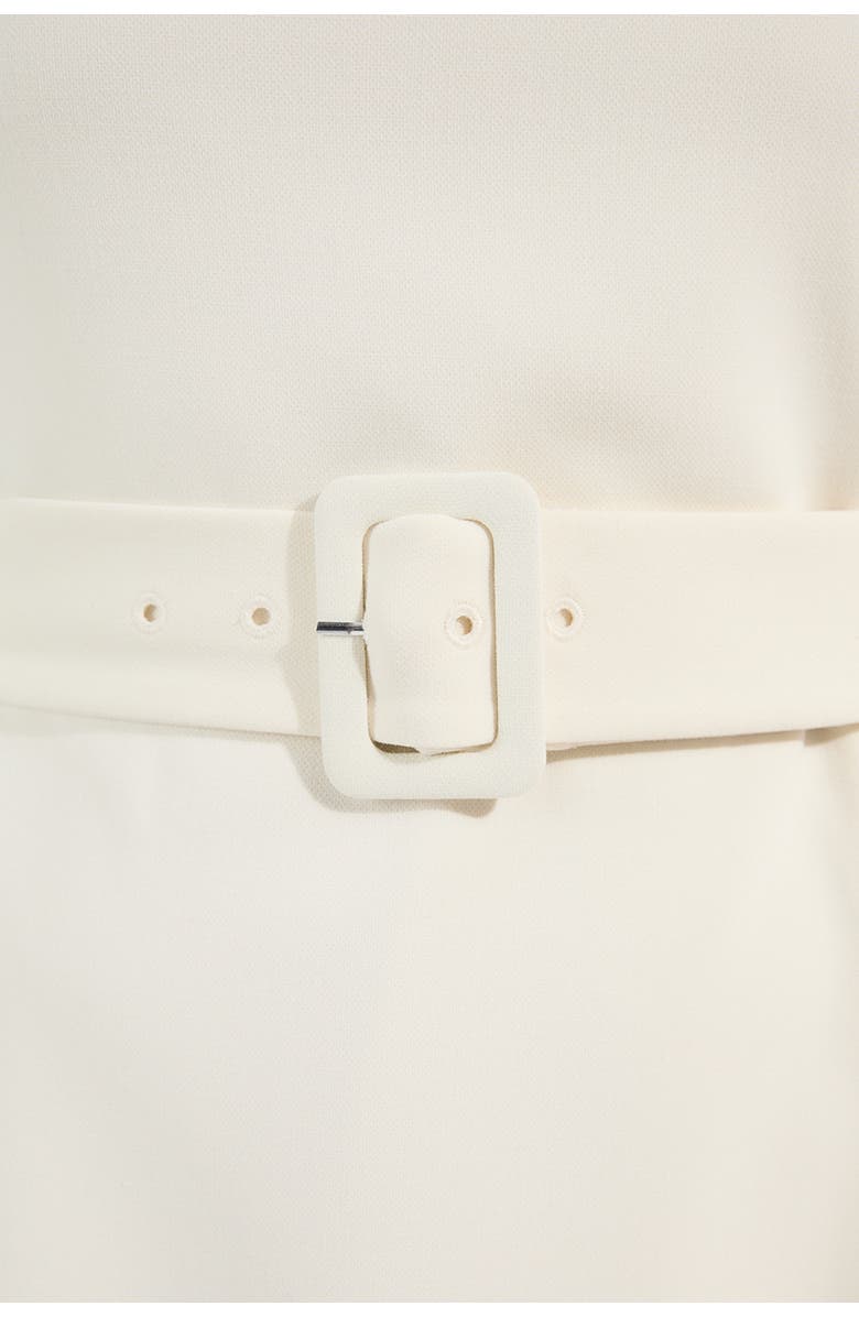 Karen Millen Essential Belted Tailored Midi Dress, Alternate, color, Cream