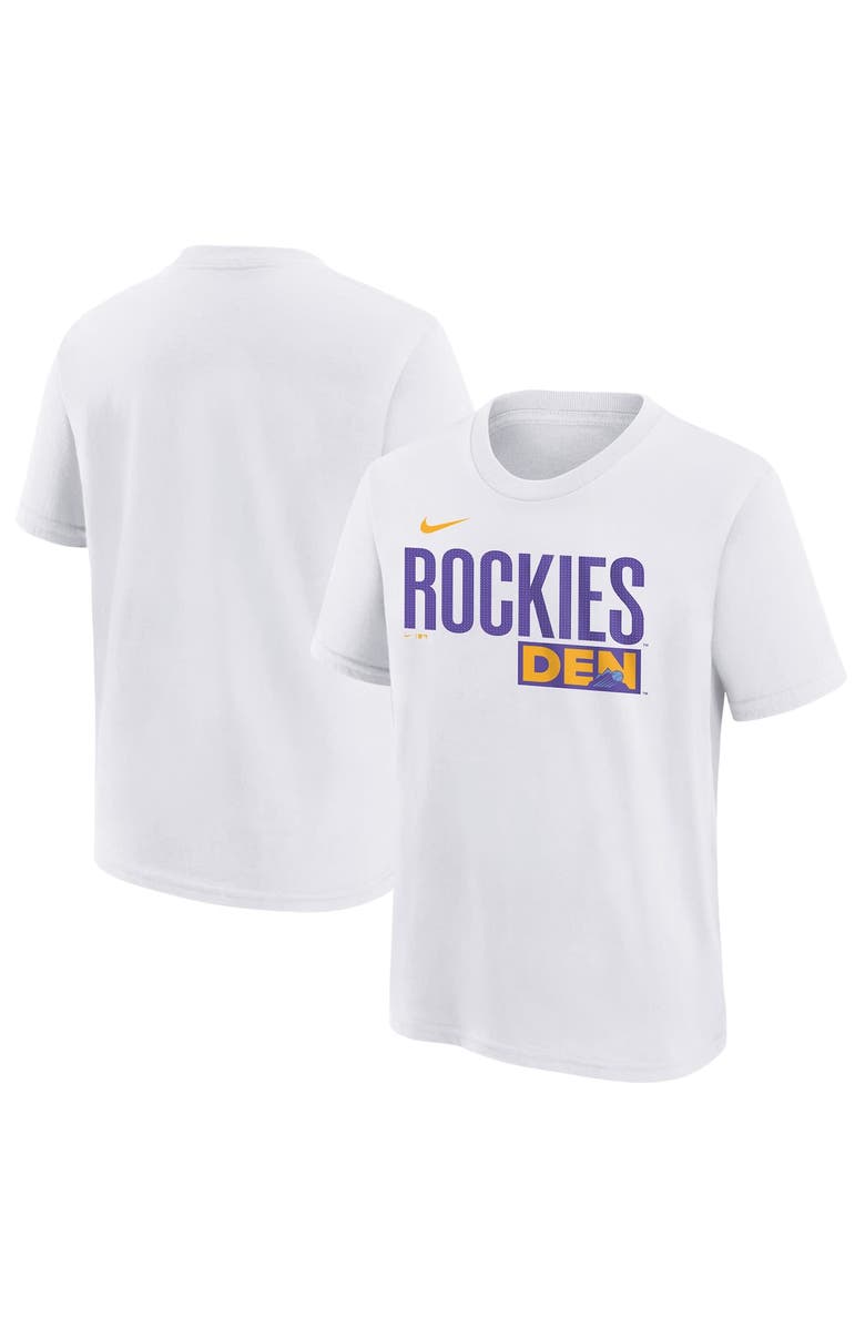 Nike Youth Nike White Colorado Rockies 2025 City Connect Wordmark T-Shirt, Main, color, White