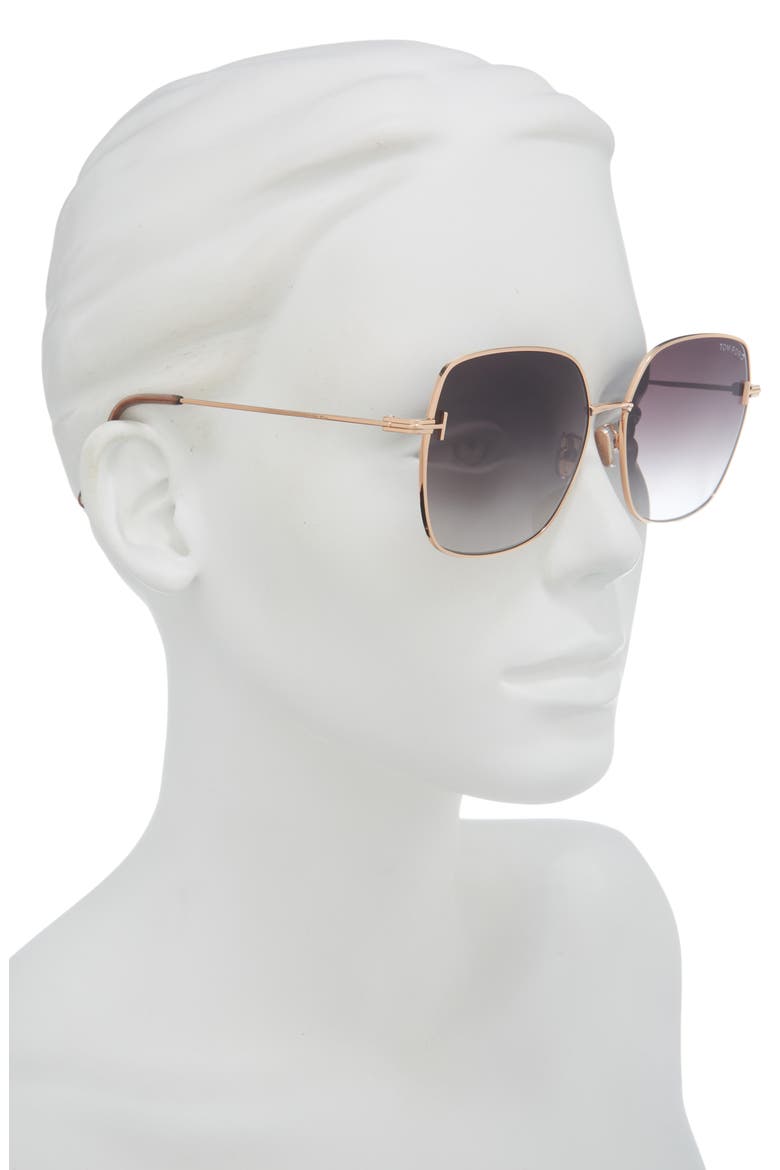 59mm Square Gradient Sunglasses, Alternate, color, GOLD/ OTHER / GRADIENT SMOKE