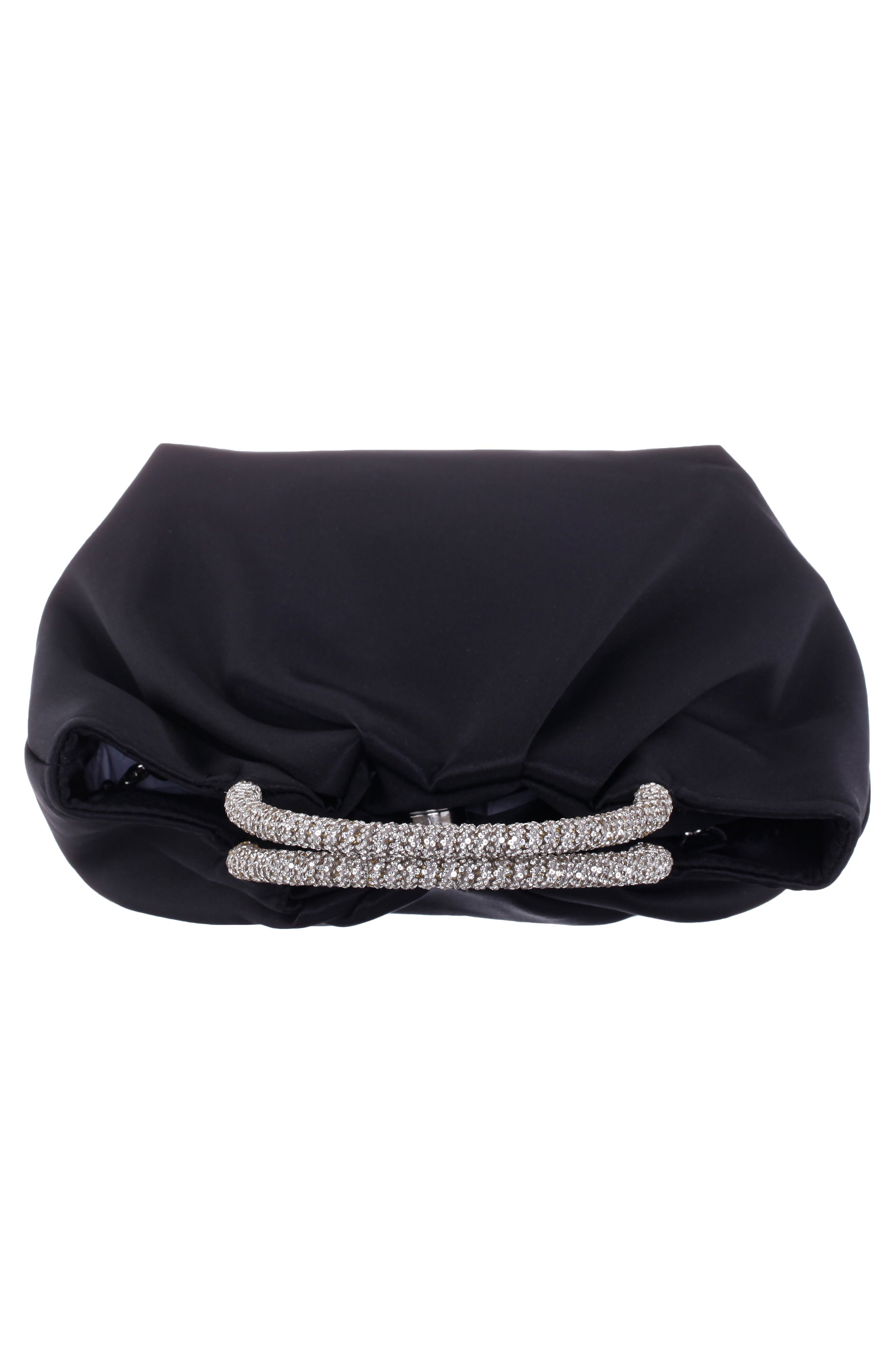Nina Fancy Top Handle Clutch, Alternate, color, Black