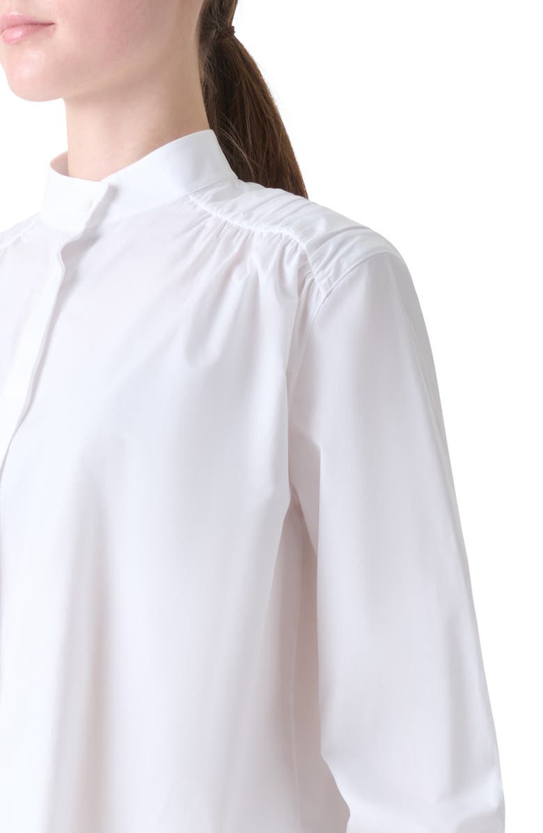 Akris Mandarin Collar Button-Up Shirt, Alternate, color, White 001