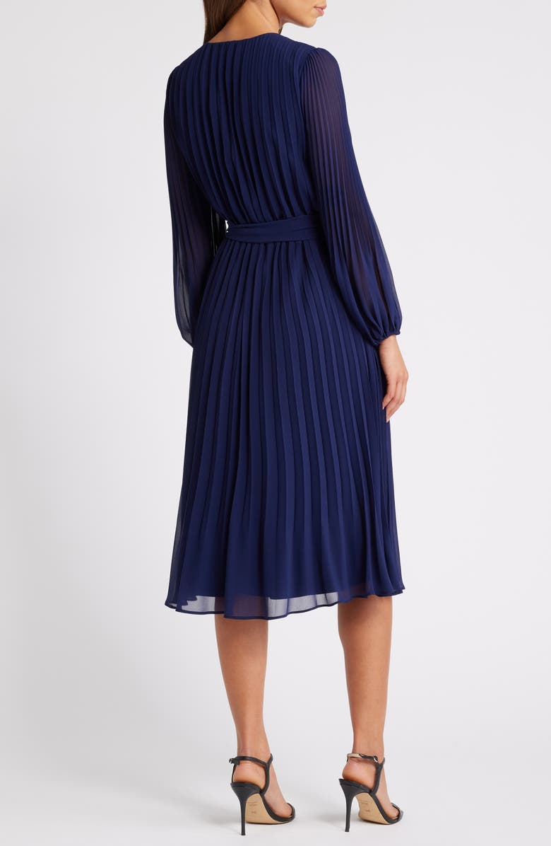 Sam Edelman Pleated Long Sleeve Dress, Alternate, color, 