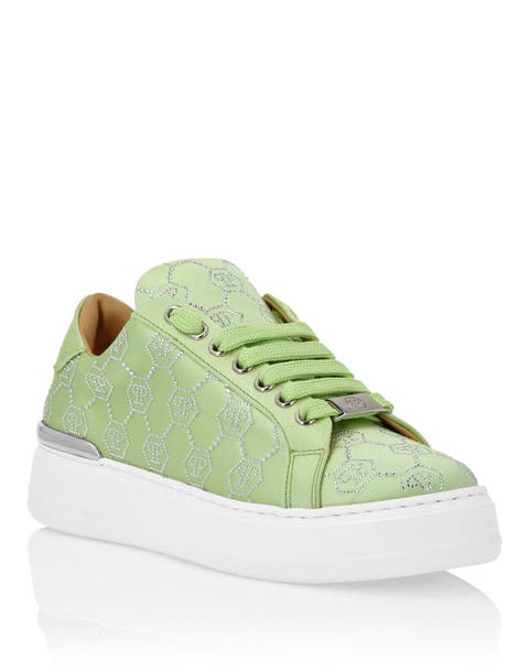 Satin Lo Top Sneakers Monogram Strass Women