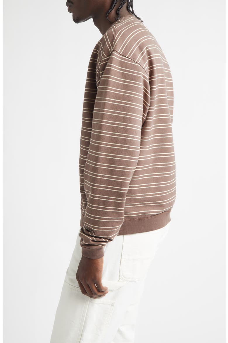 Benny Stripe Long Sleeve Organic Cotton T-Shirt, Alternate, color, BROWN STRIPE