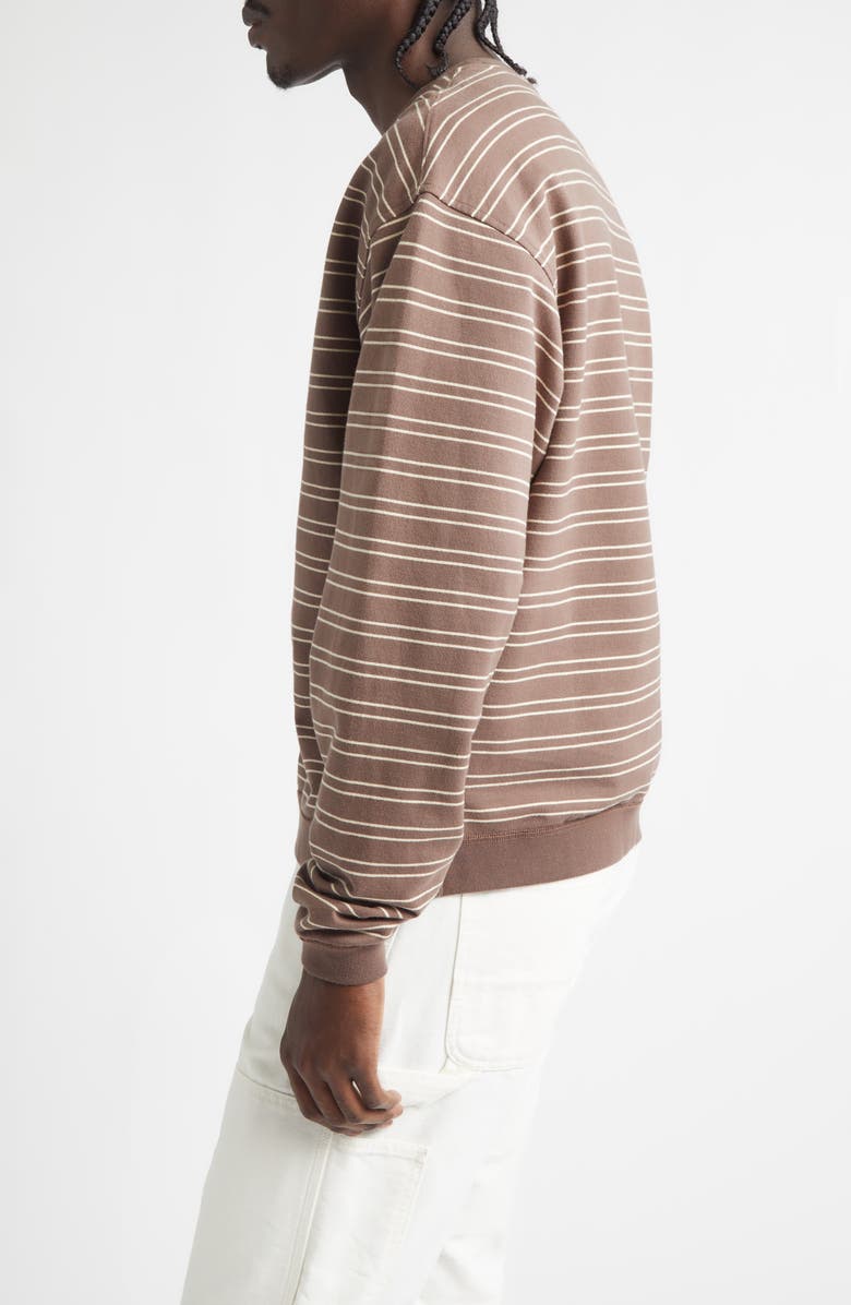 STOCKHOLM SURFBOARD CLUB Benny Stripe Long Sleeve Organic Cotton T-Shirt, Alternate, color, Brown Stripe