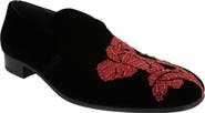 McQueen Beaded Orchid Velvet Loafer