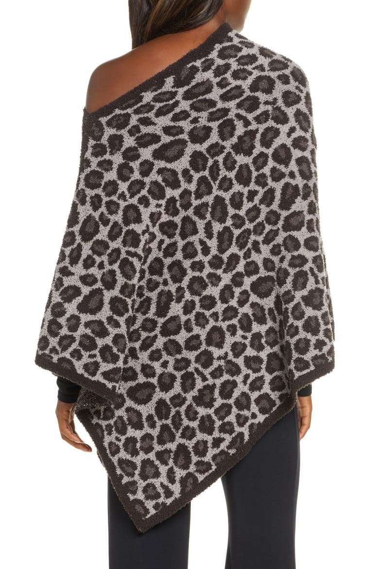 CozyChic™ Leopard Print Poncho, Alternate, color, COCOA MULTI