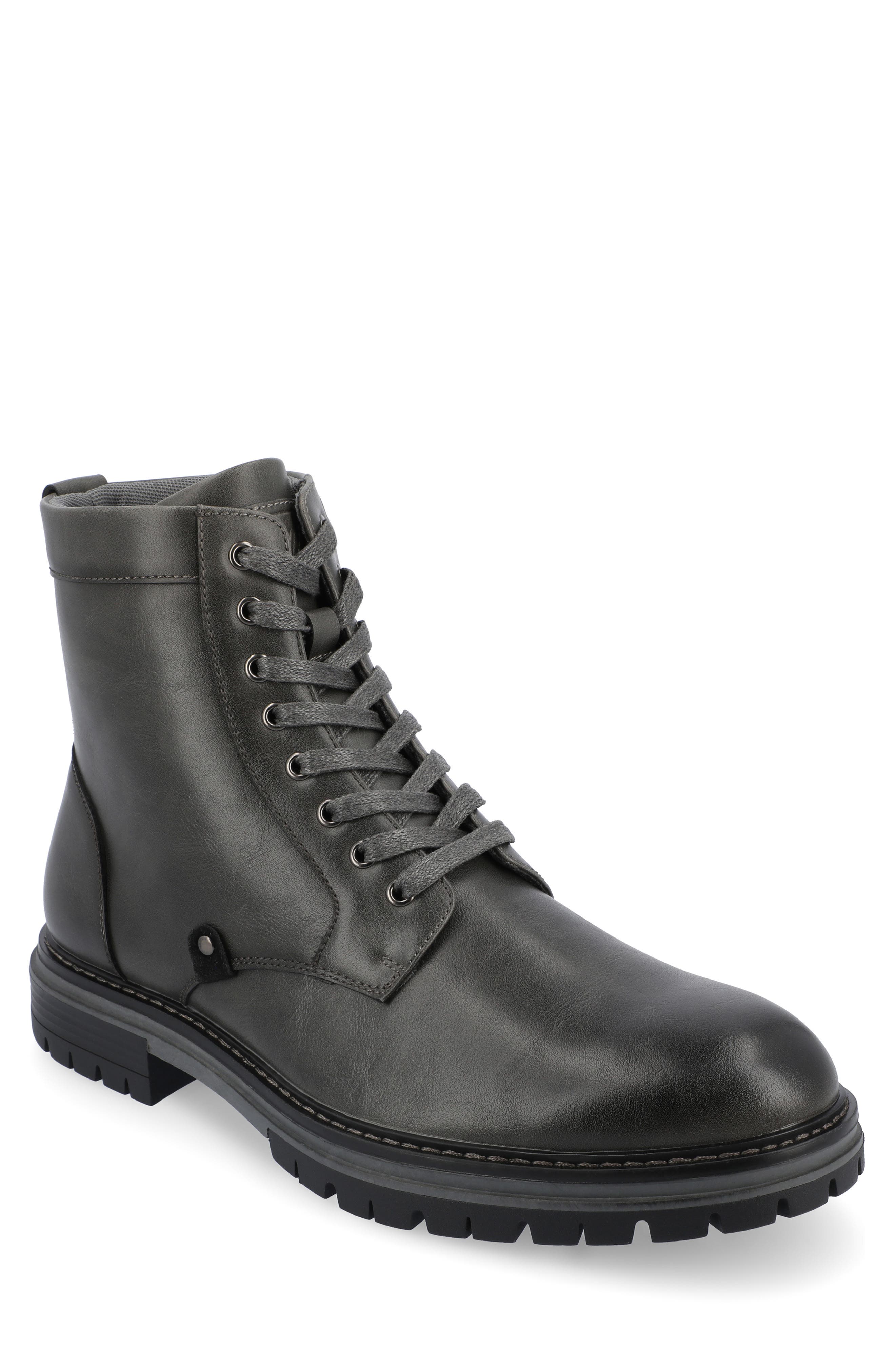 VANCE CO Denver Lug Sole Boot, Main, color, Charcoal
