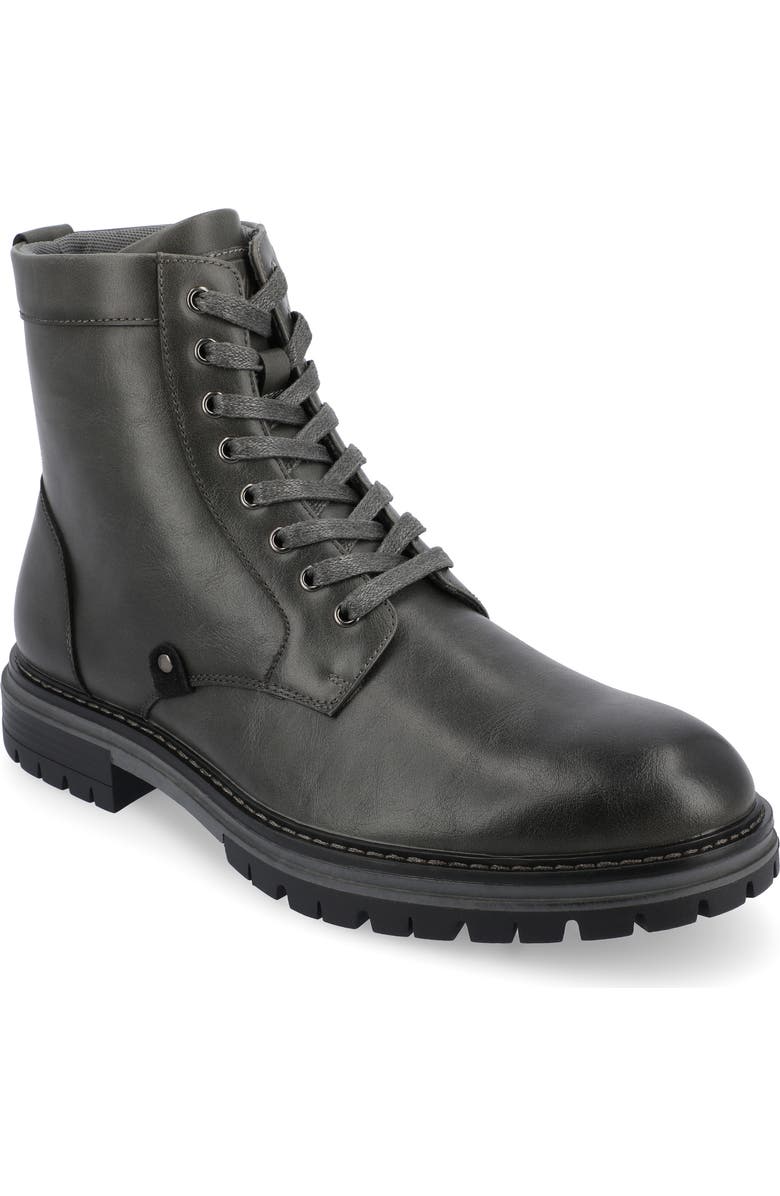 VANCE CO Denver Lug Sole Boot, Main, color, Charcoal