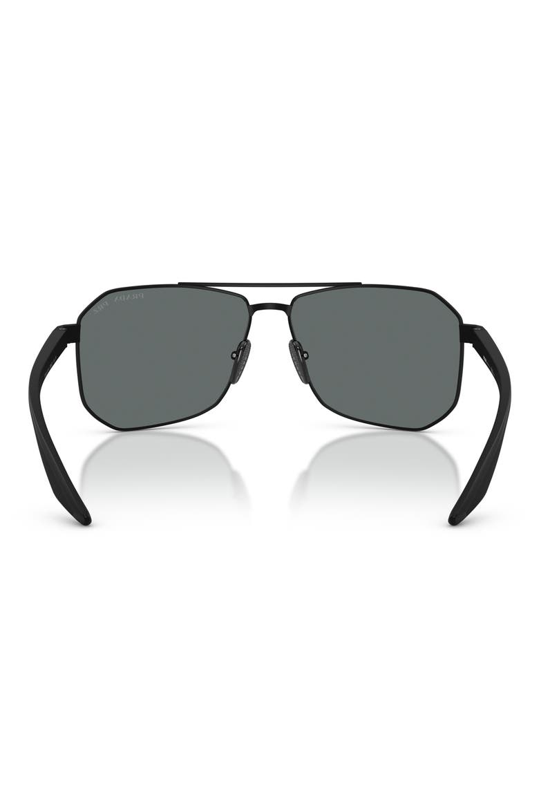 62mm Polarized Pilot Sunglasses, Alternate, color, RUBBER BLACK