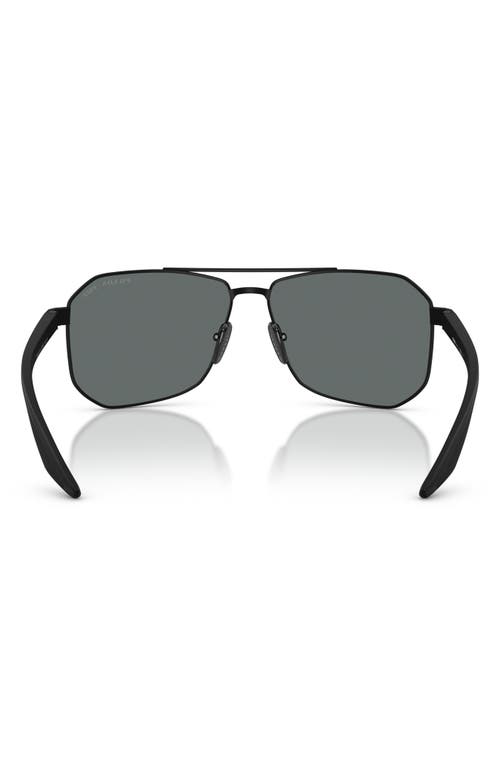 Shop Prada Linea Rossa 62mm Polarized Pilot Sunglasses In Rubber Black