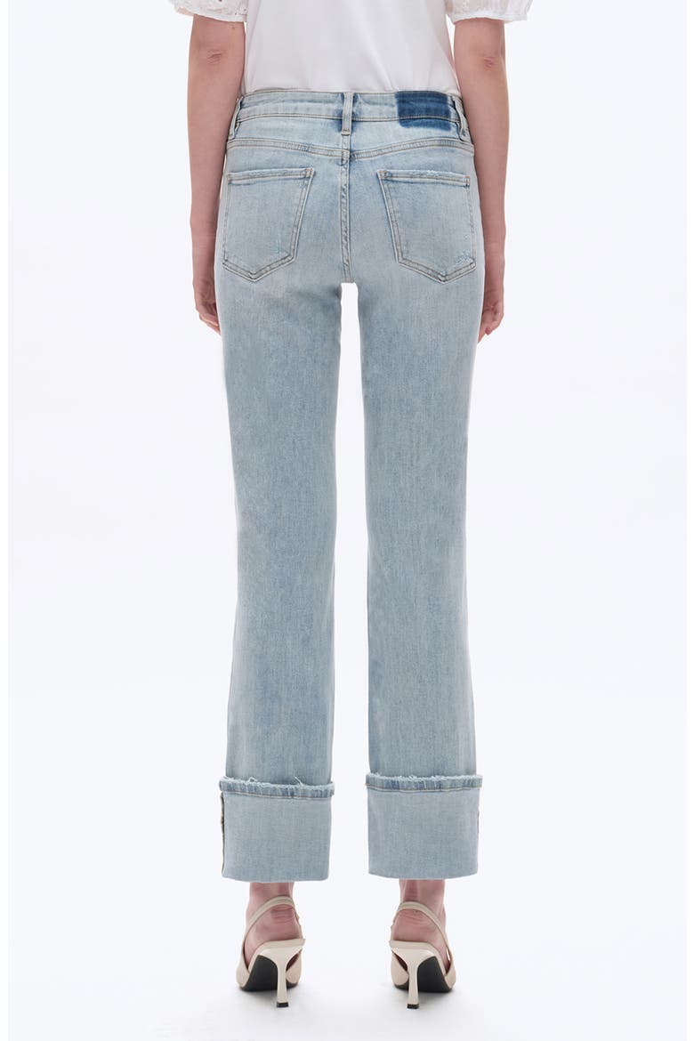 Flora Deep Cuff Straight Jeans, Alternate, color, LIGHT BLUE