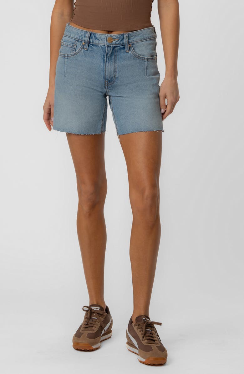 KUT from the Kloth Jenny Raw Hem High Waist Denim Shorts, Main, color, Sustain