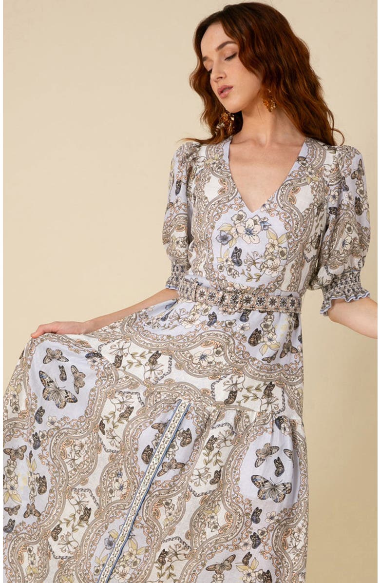 Hale Bob Blair Linen Maxi Dress, Alternate, color,