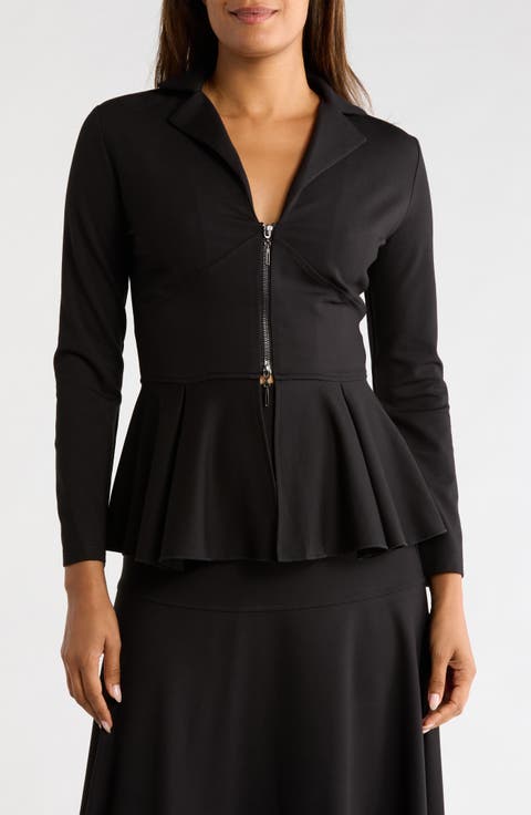 Peplum Zip Front Jacket