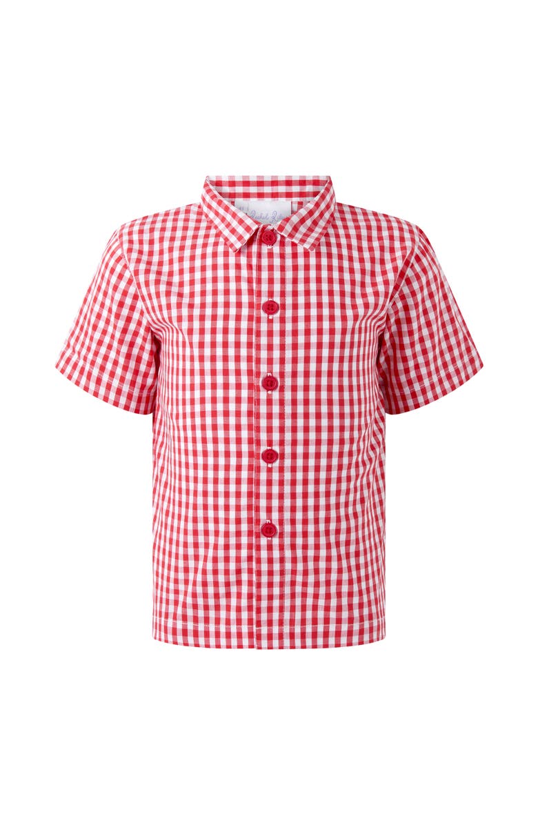 Rachel Riley Gingham Shirt, Main, color, Red