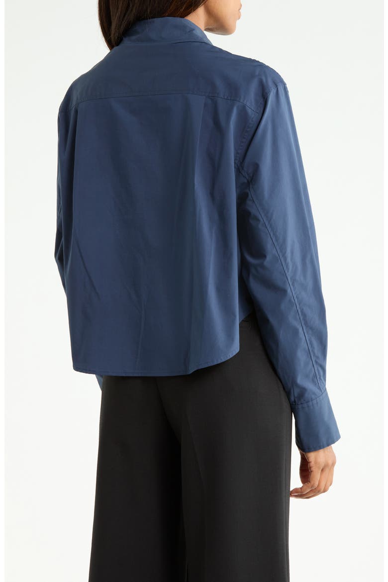 Renata Layered Cropped Button Down Shirt, Alternate, color, MIDNIGHT