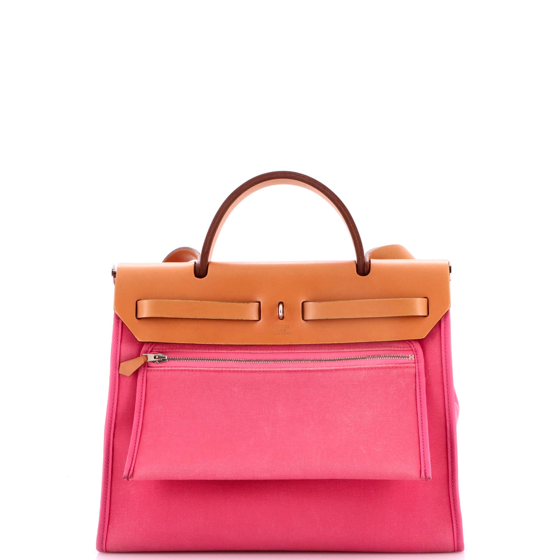 Pre-Owned Hermes Herbag Zip Leather and Toile 31, Alternate, color, Tosca