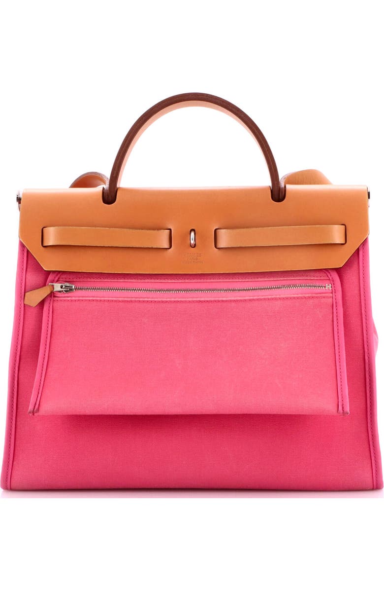 Pre-Owned Hermes Herbag Zip Leather and Toile 31, Alternate, color, Tosca