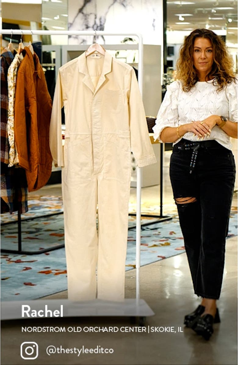 Standard Long Sleeve Stretch Cotton Twill Jumpsuit, sales video thumbnail
