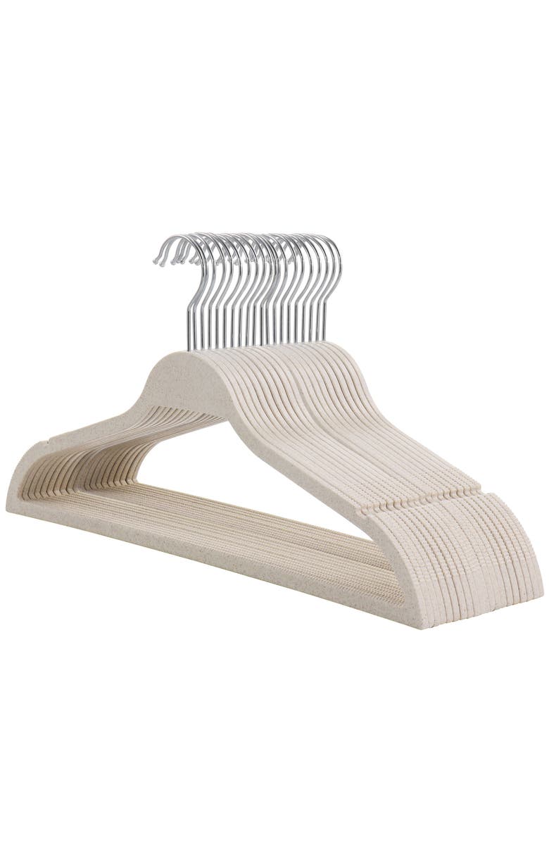 Elama Home 20 Piece Biodegradable Coat Hangers, Alternate, color, Wheat
