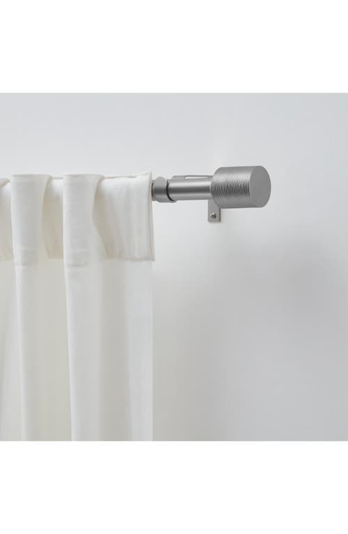 Dkny Fin 36" To 66" Adjustable Curtain Rod In Silver