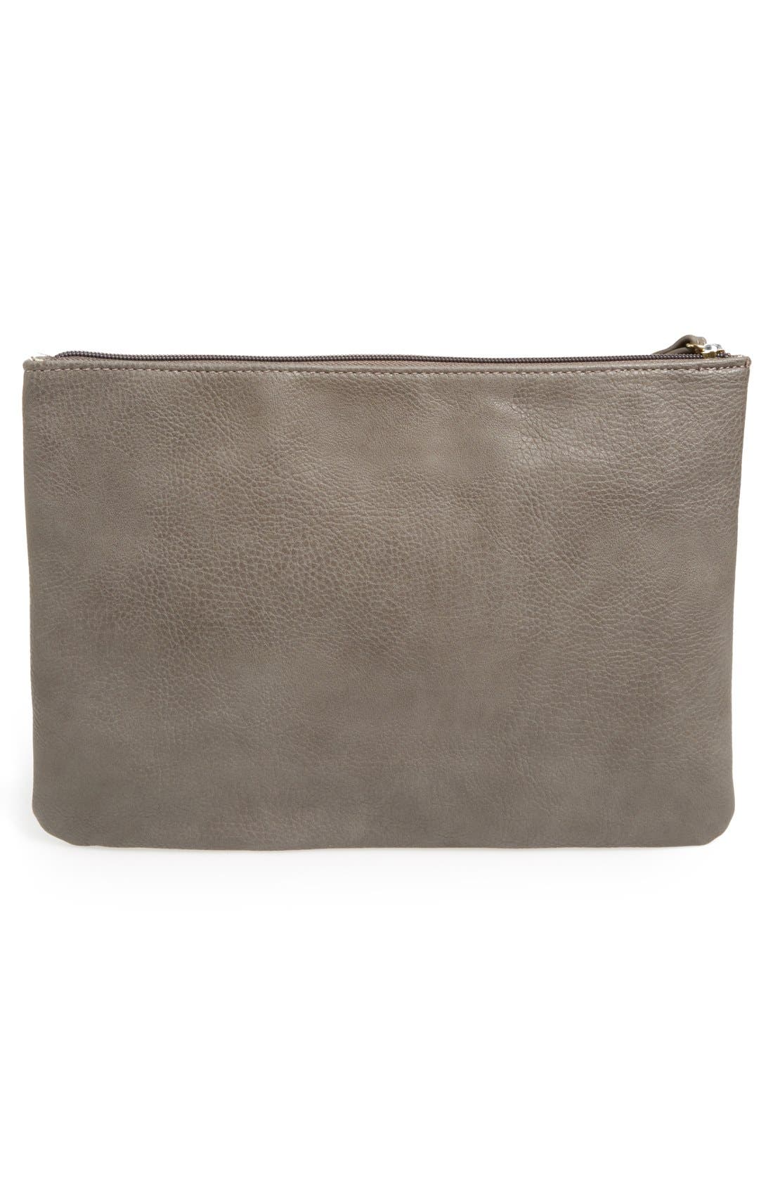 'Zoe' Zip Clutch, Alternate, color, GREY