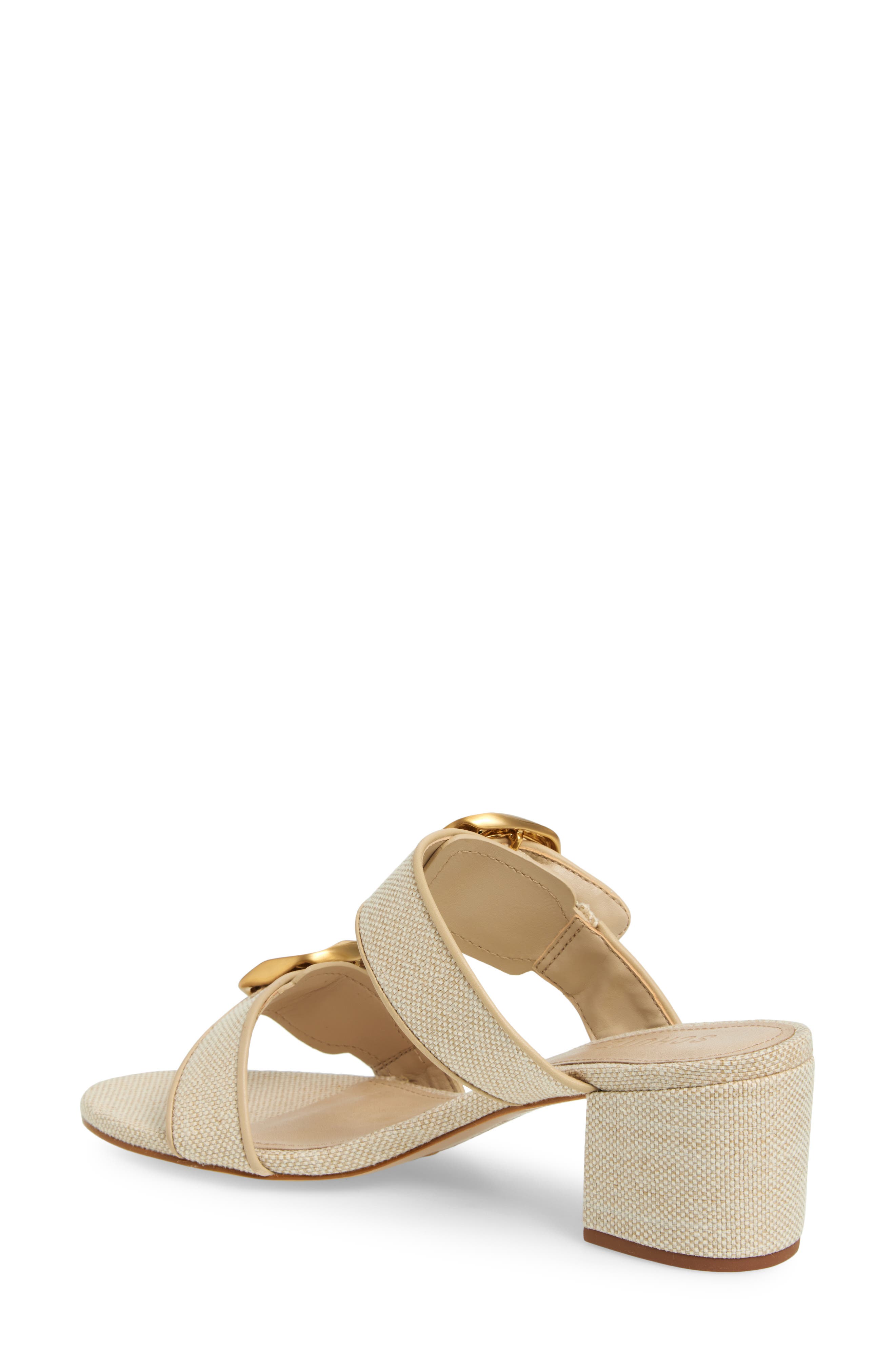 Schutz Olga Buckle Block Heel Sandal, Alternate, color, Oyster