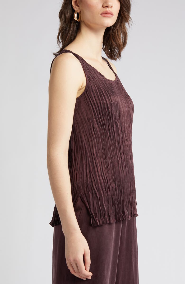 Eileen Fisher Scoop Neck Crinkle Tank, Alternate, color,