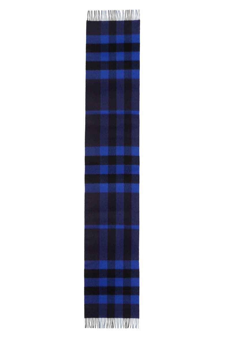Check Cashmere Scarf, Main, color, DEEP ROYAL BLUE