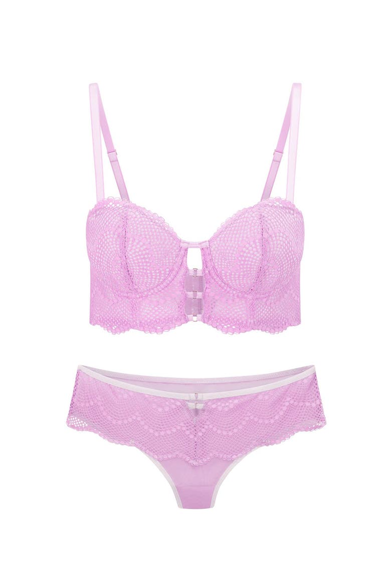 Margaritte Push Up Balconette Bra, Alternate, color, Medium purple