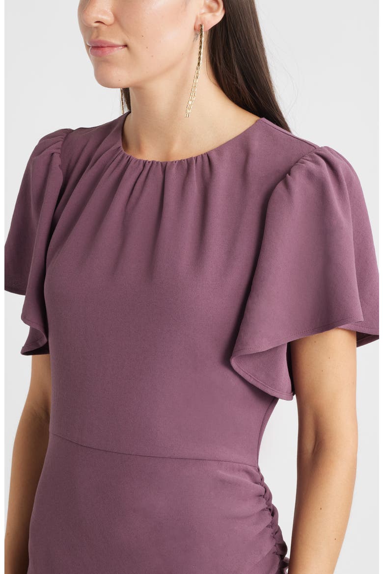 Asymmetric Crepe Maxi Dress, Alternate, color, PURPLE SERUM