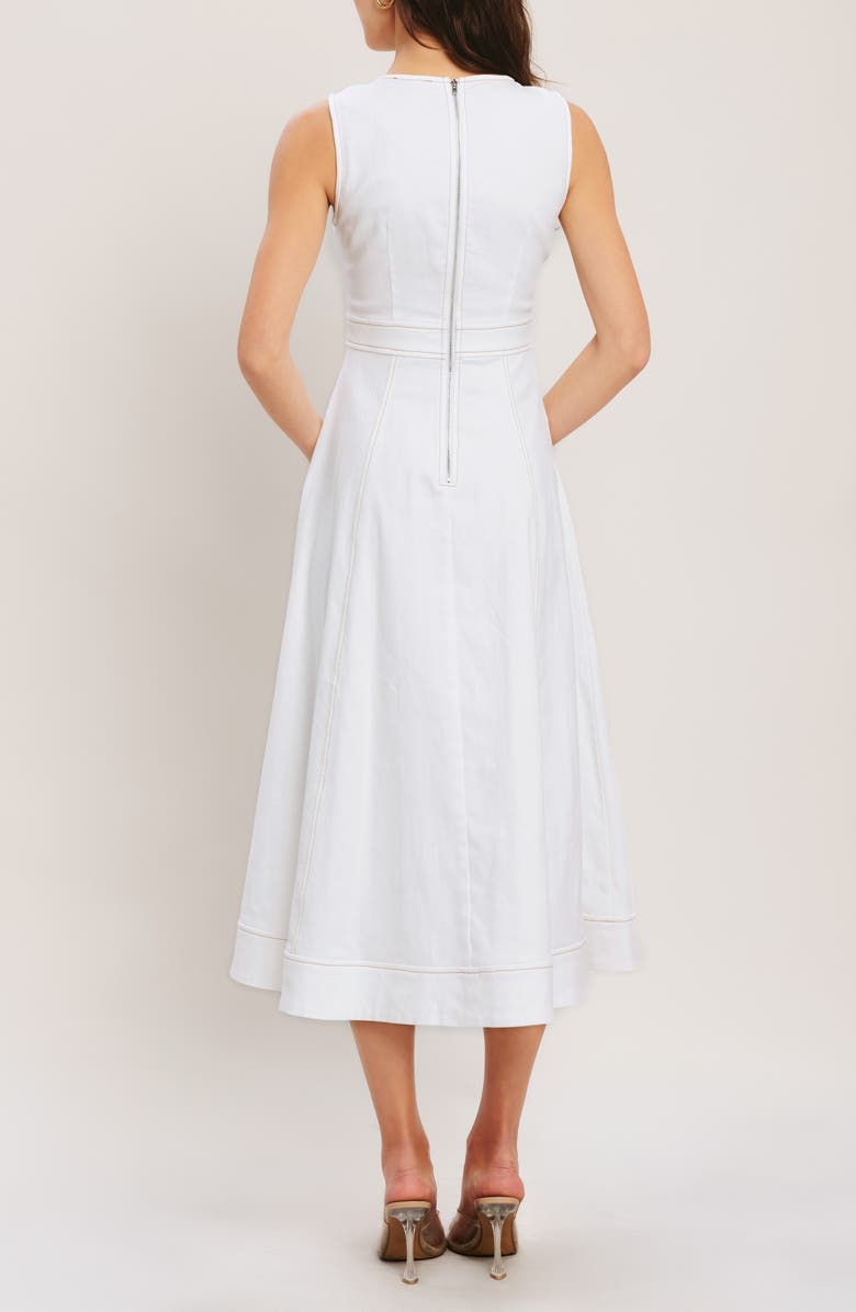 FLYING TOMATO Denim Midi Dress, Alternate, color, White