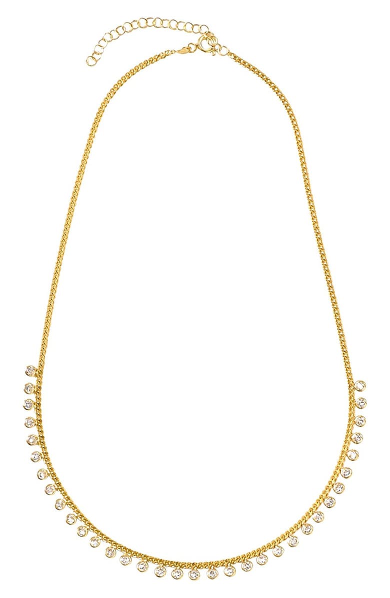 AMERICAN EXCHANGE CZ Fringe Necklace, Alternate, color, Gold