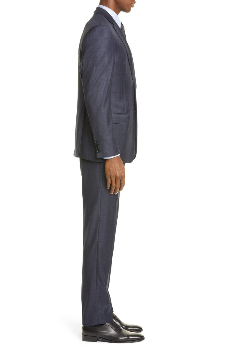 Emporio Armani Trim Fit Plaid Wool Suit, Alternate, color, 
