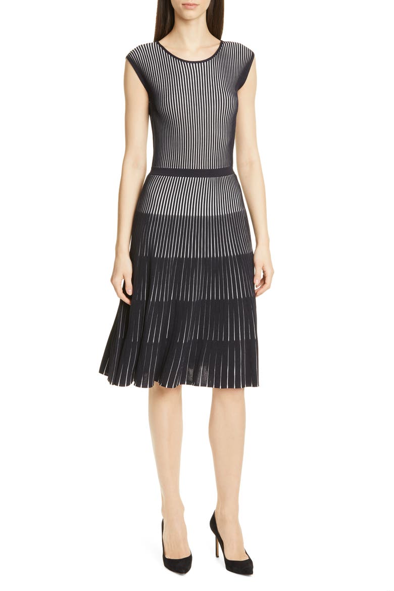 Franca Fit & Flare Dress, Main, color, DARK NAVY