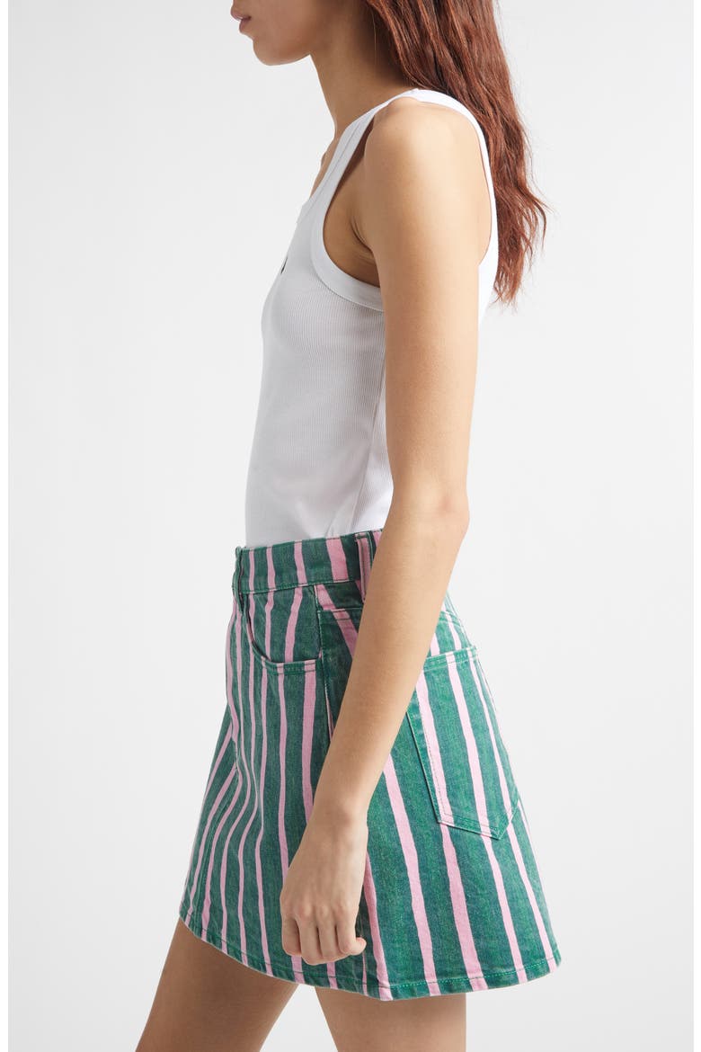 Kedol Unikko Stretch Cotton Rib Tank, Alternate, color, BLACK WHITE