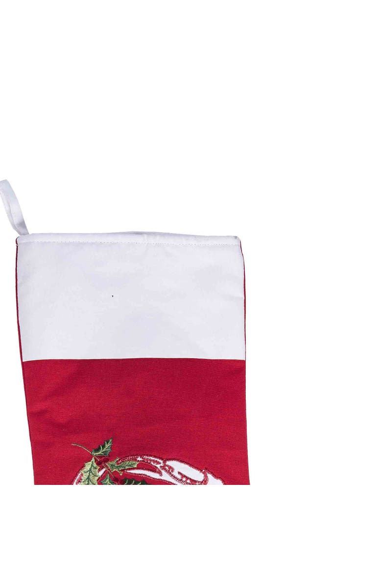 C&F Home Holiday Crab Holding Holly Branch Christmas Stocking, Alternate, color, Red