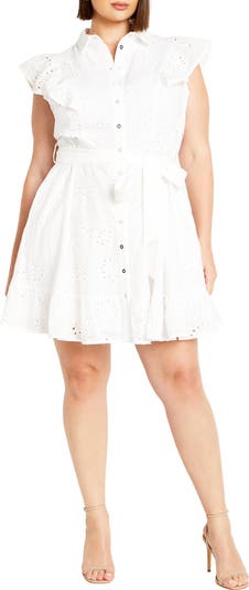 Casey Eyelet Cotton Shirtdress
