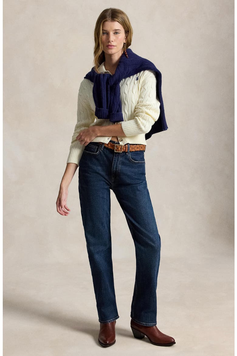 Cable Cotton Polo Collar Cardigan, Alternate, color, CLUBHOUSE CREAM