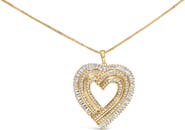 Haus of Brilliance 14K Yellow Gold Plated Silver 1/4 Cttw Diamond Composite Heart Pendant Necklace