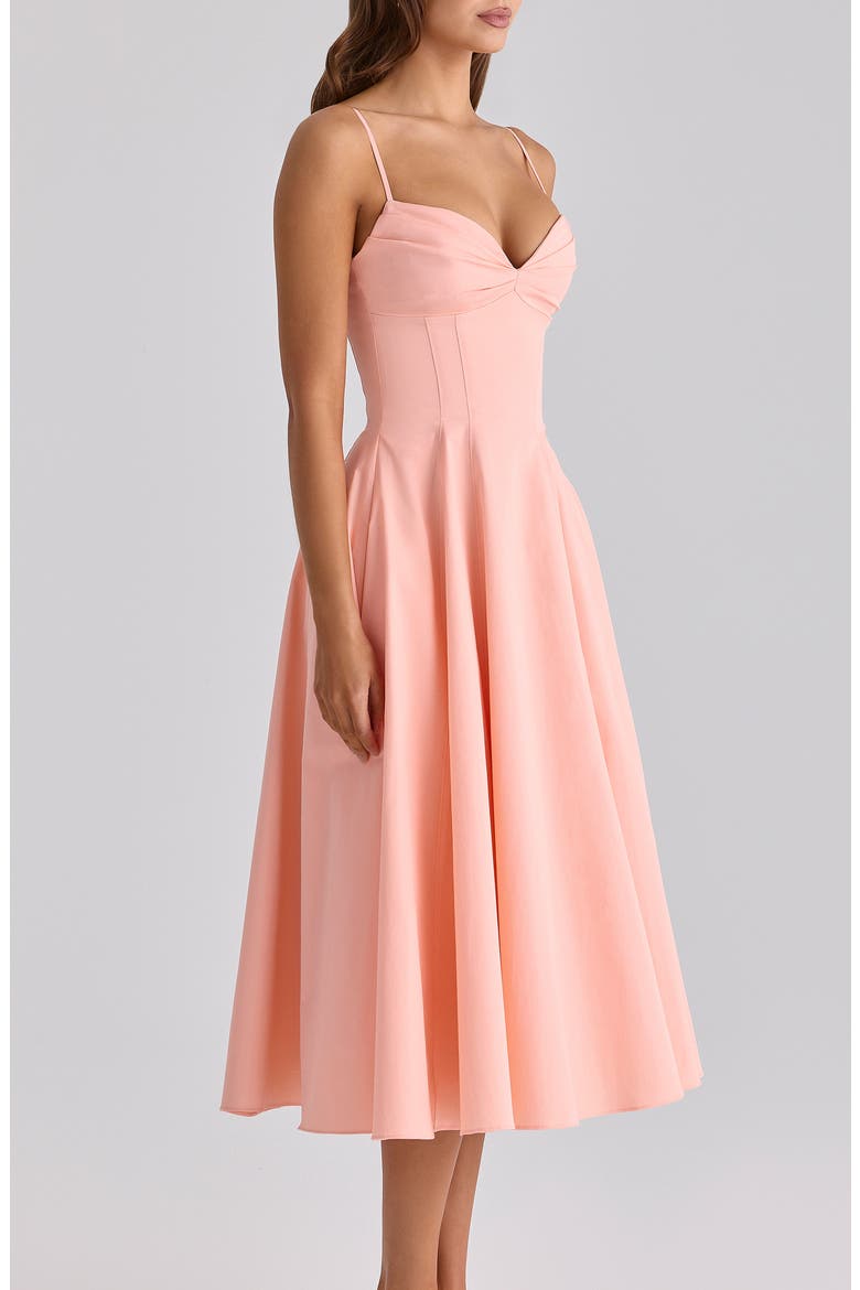 Dahlia Stretch Pima Cotton Cocktail Dress, Alternate, color, PEACH