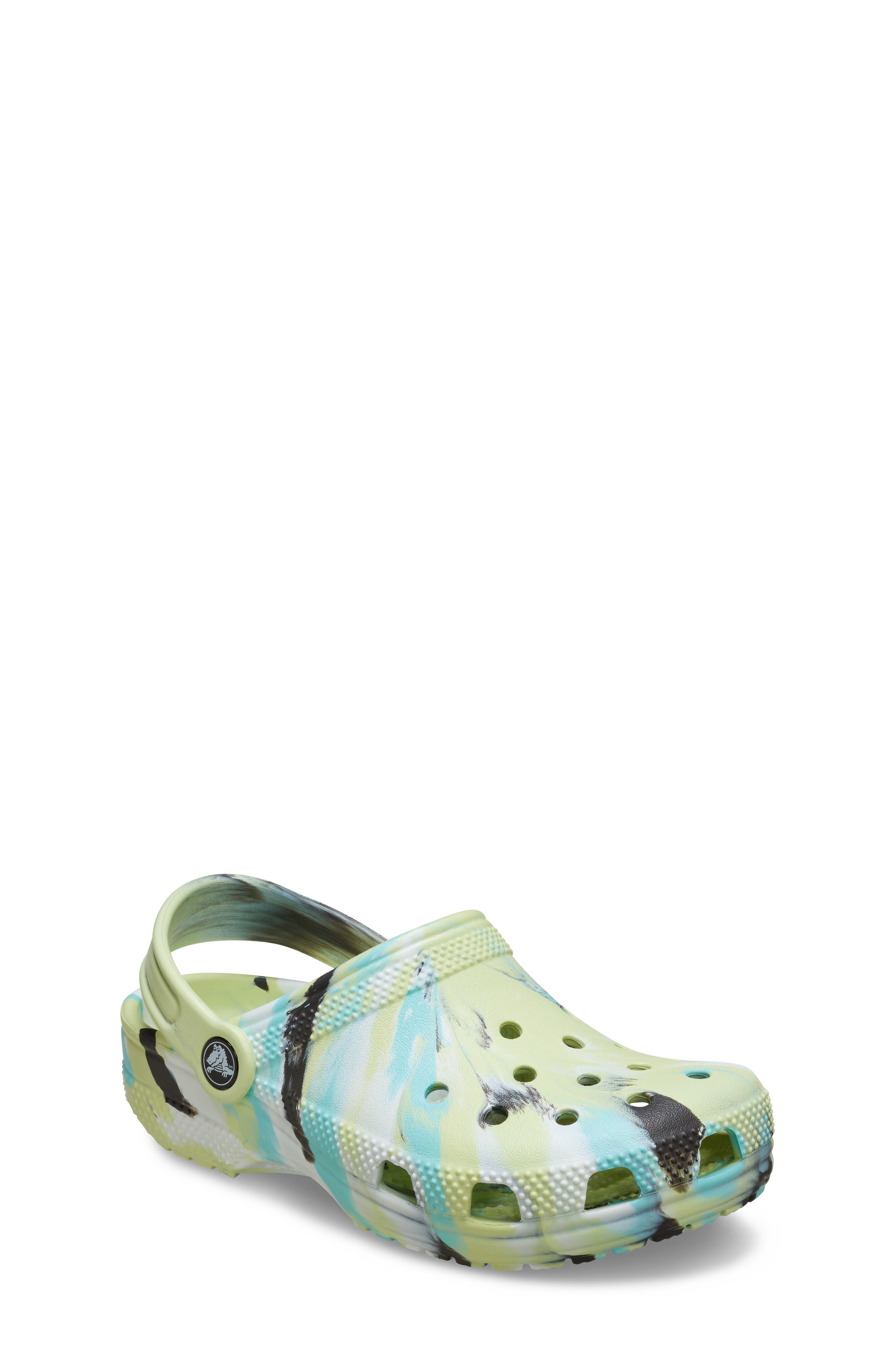 CROCS Kids' Classic Marbled Clog, Main, color, Frothy Green/Multi