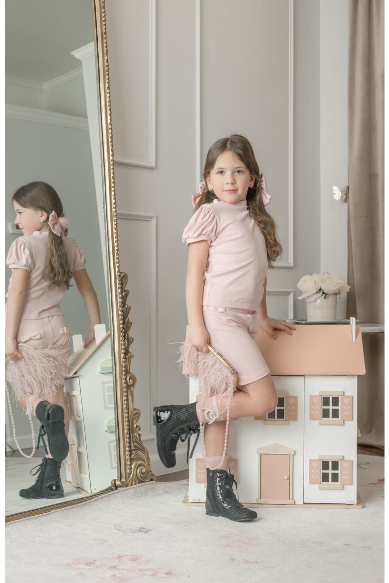 Top and Biker Shorts Set, Alternate, color, Pink