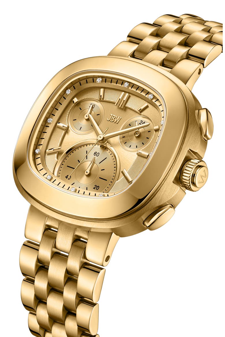 Men's Coast Lab-Created Diamond Bracelet Watch, 38mm, Alternate, color, 18K GOLD