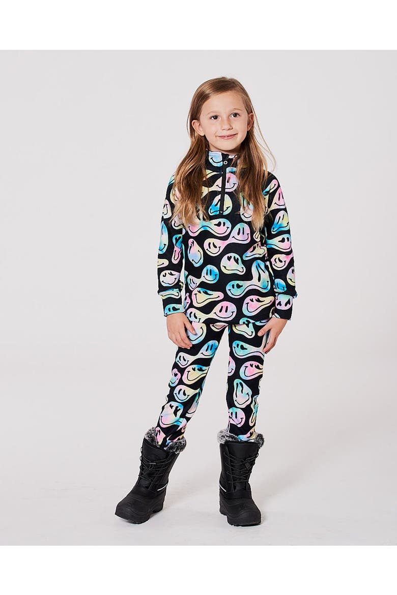 Girl Two-Piece Thermal Underwear Set, Alternate, color, Smiley Face Girl