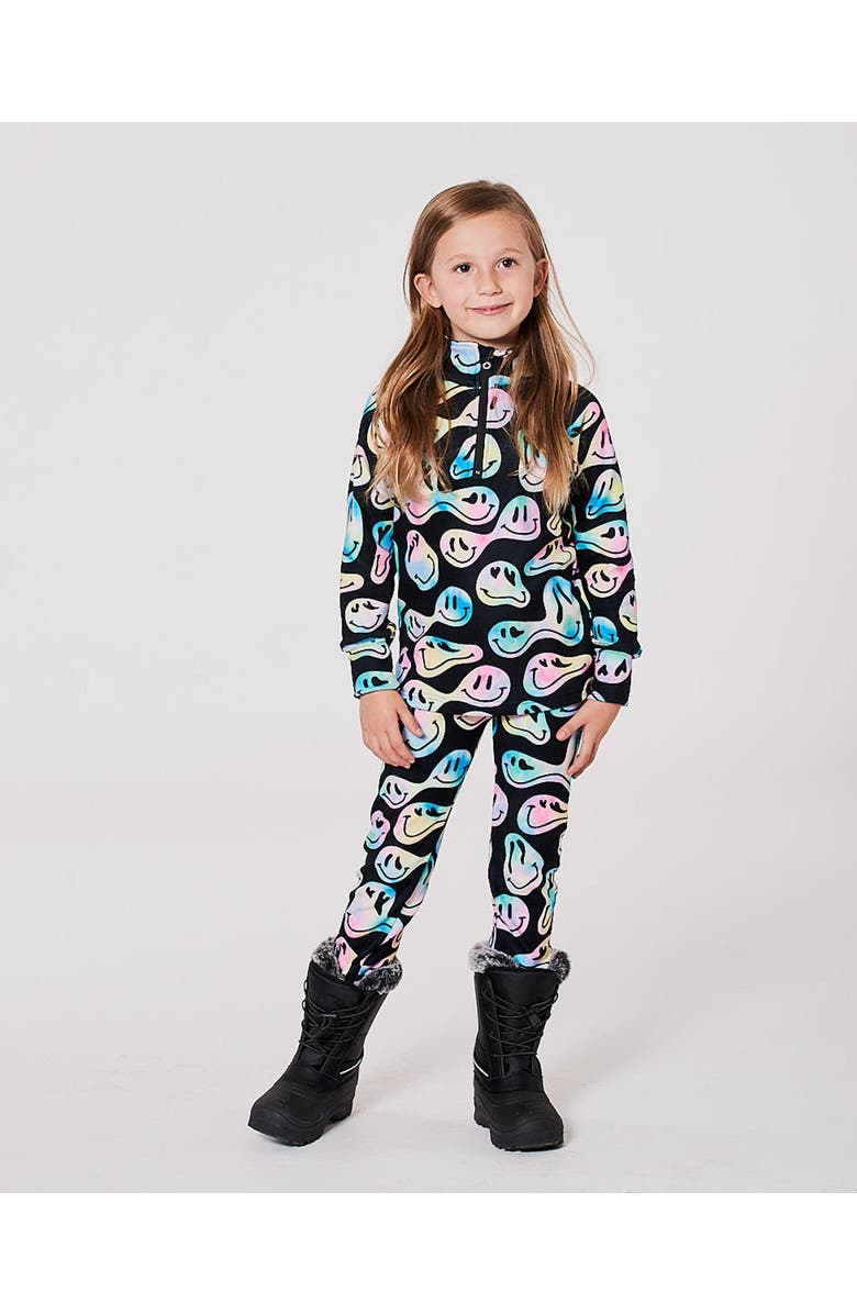 Deux par Deux Girl Two-Piece Thermal Underwear Set, Alternate, color, Smiley Face Girl