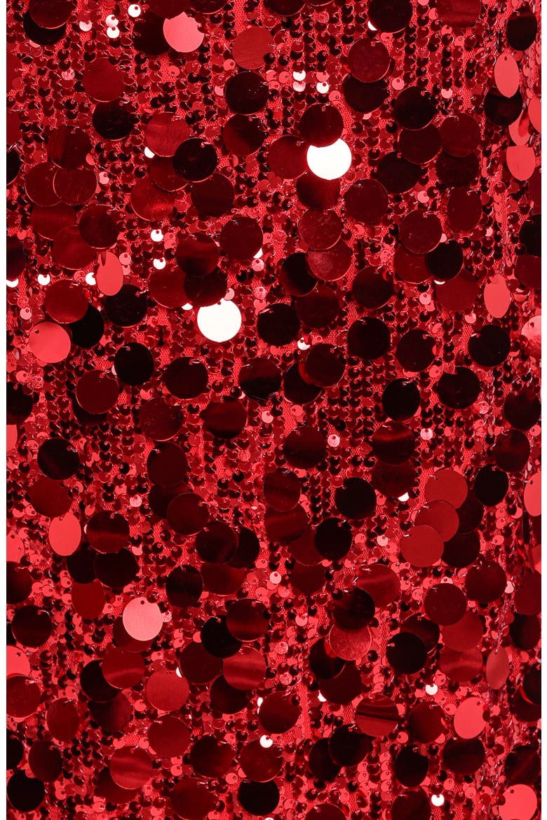 Karlie Sequin & Paillette Strapless Maxi Dress, Alternate, color, RED