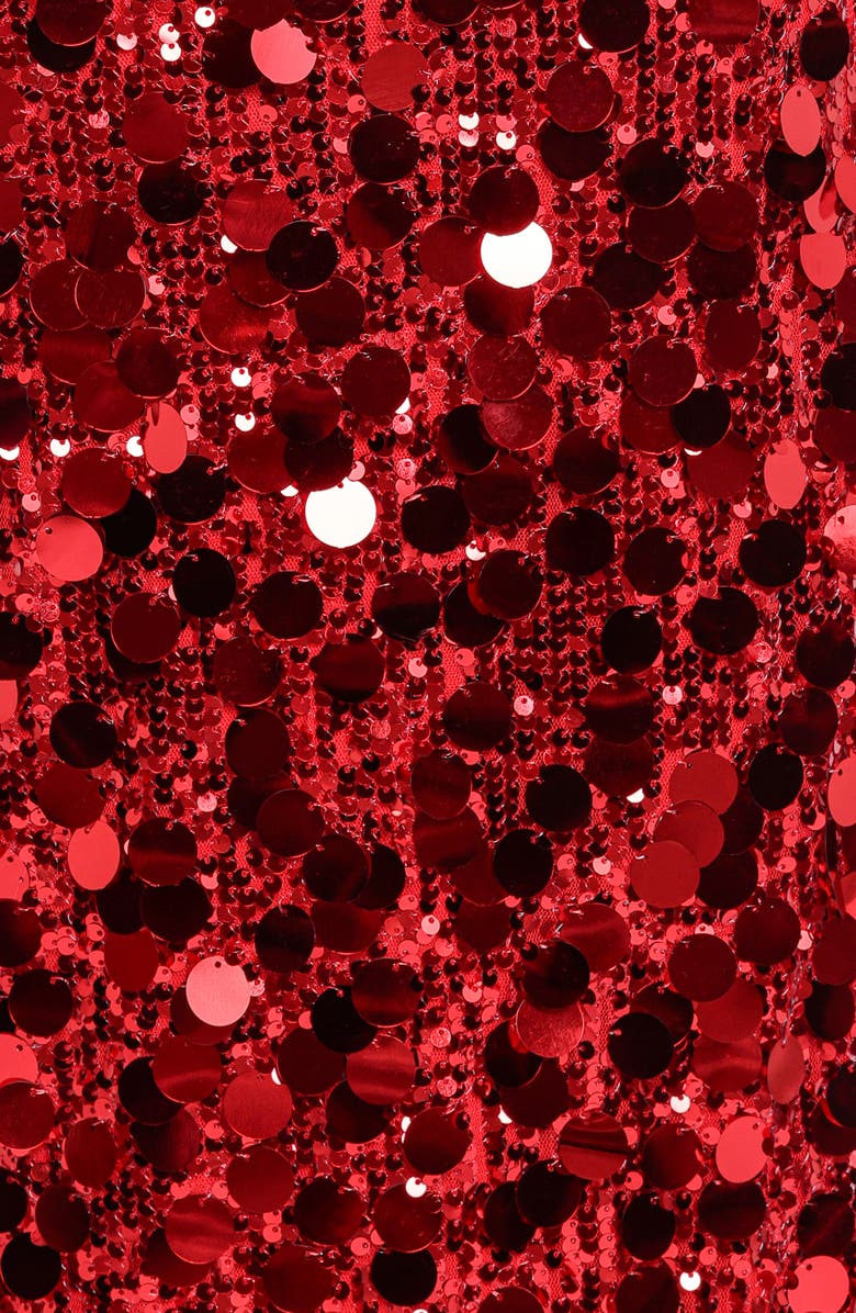 Petal & Pup Karlie Sequin & Paillette Strapless Maxi Dress, Alternate, color, Red