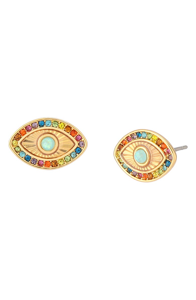 Kurt Geiger London Rainbow Evil Eye Stud Earrings, Main, color, Multi